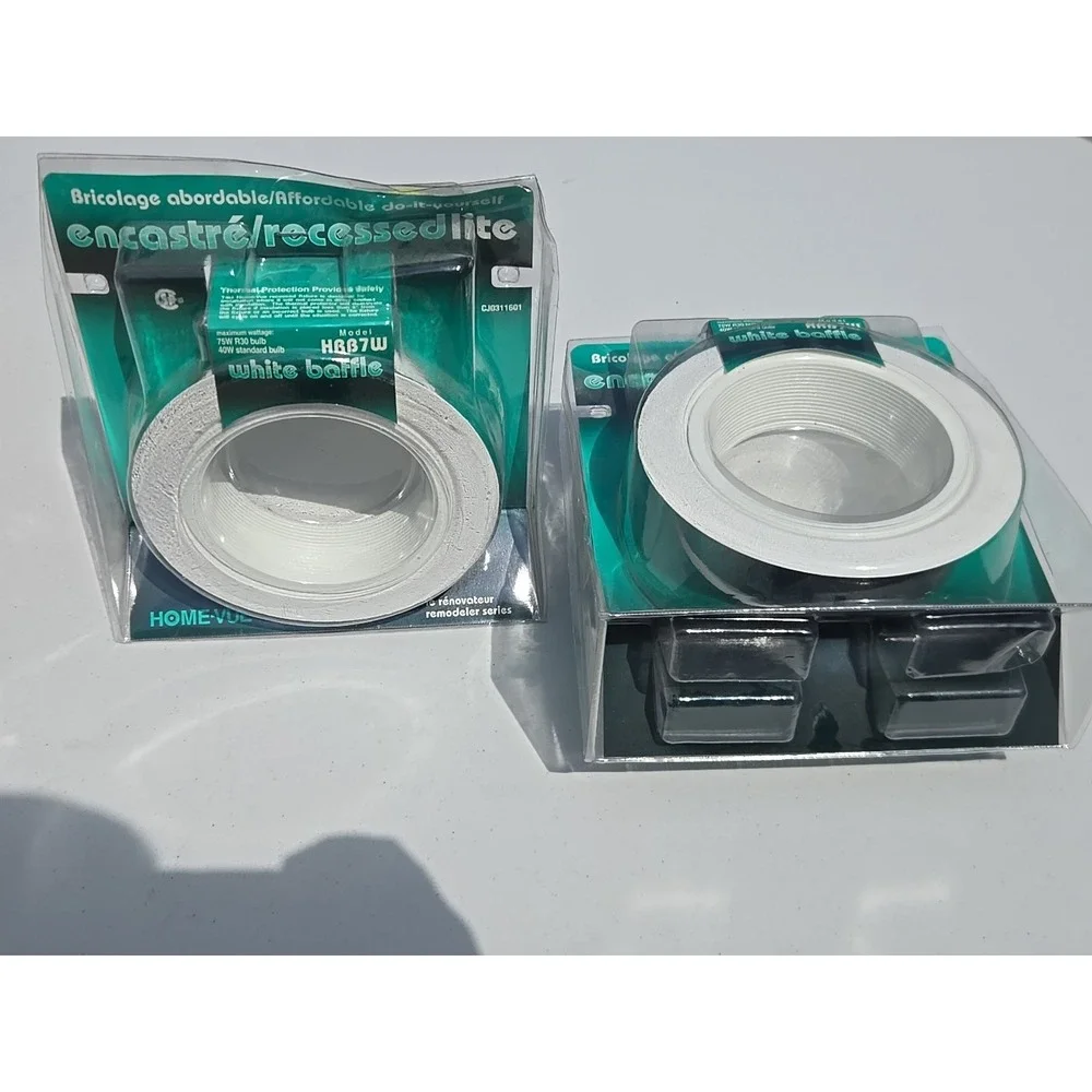 Home Vue Lot 2 R30 White‎ Recessed Can Light Baffle Trim Ring HRB7W CJ03120